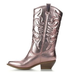 New Pink Western Cowboy Mid-Calf Boots Size 8.5